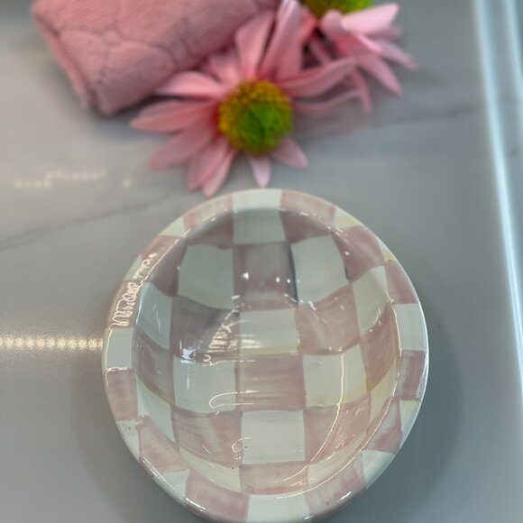 MacKenzie-Childs Rosy Check Soap Dish-NEW - Picture 8 of 16